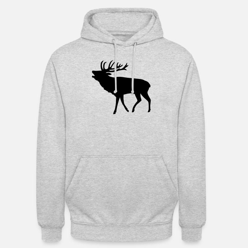 hirsch jäger jagd - Unisex Hoodie - Hellgrau meliert
