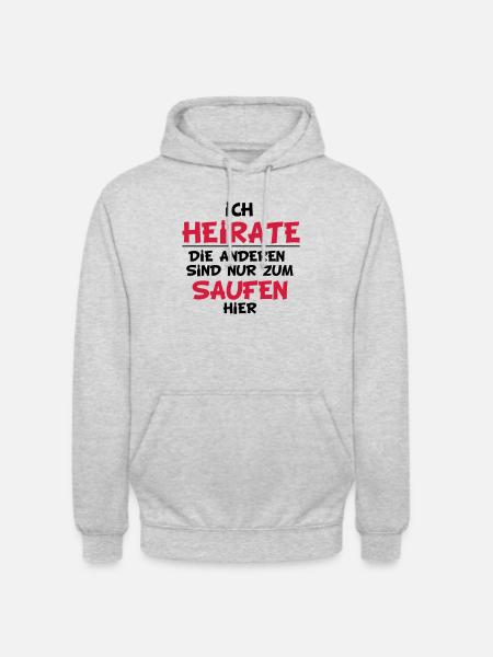 ich_heirate02 - Unisex Hoodie - Hellgrau meliert
