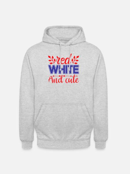 Red white and cute - Unisex Hoodie - light heather grey