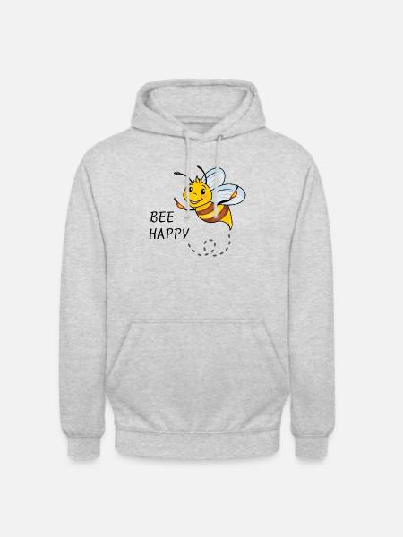 Bijen blij. Cartoon tekenen - Uniseks hoodie - lichtgrijs gemêleerd