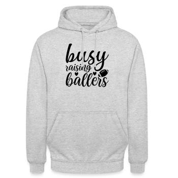 2 busy raising ballers - Unisex Hoodie - light heather grey - Front - Alina (178cm) & Michal (187cm)