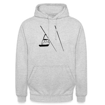 Sessellift - Retro - Unisex Hoodie - Hellgrau meliert - Vorne - Alina (178cm) & Michal (187cm)
