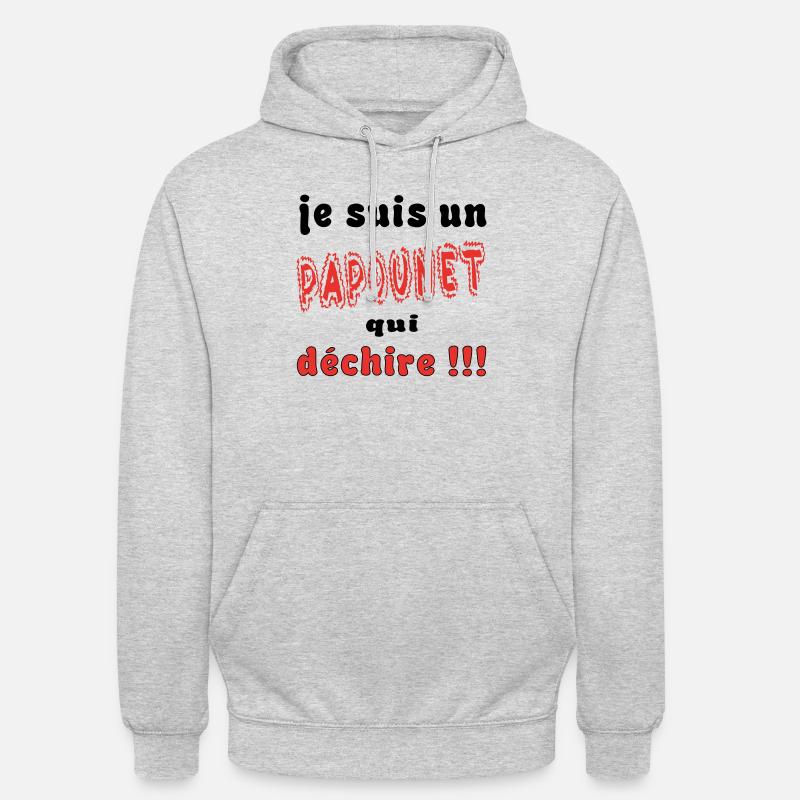 Je suis un papoune - Sweat-shirt à capuche unisexe - gris clair chiné