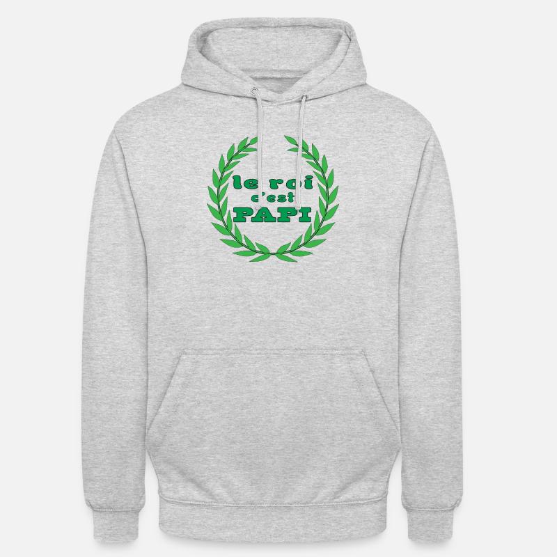 Le roi PAPI - Sweat-shirt à capuche unisexe - gris clair chiné