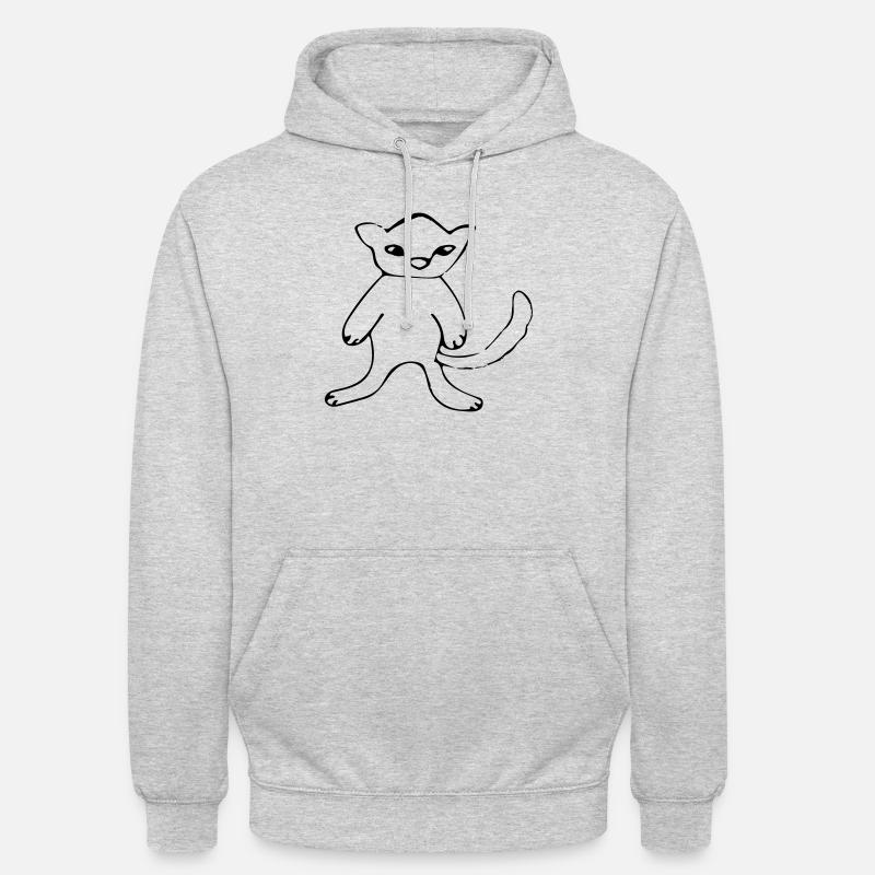 Katze - Unisex Hoodie - Hellgrau meliert