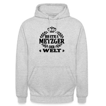 Bester metzger der welt - Unisex Hoodie - Hellgrau meliert - Vorne - Alina (178cm) & Michal (187cm)