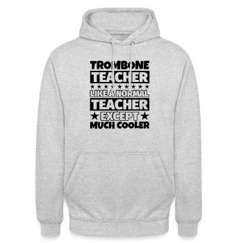 Posaune Lehrer Geschenk - Unisex Hoodie - Hellgrau meliert - Vorne - Alina (178cm) & Michal (187cm)