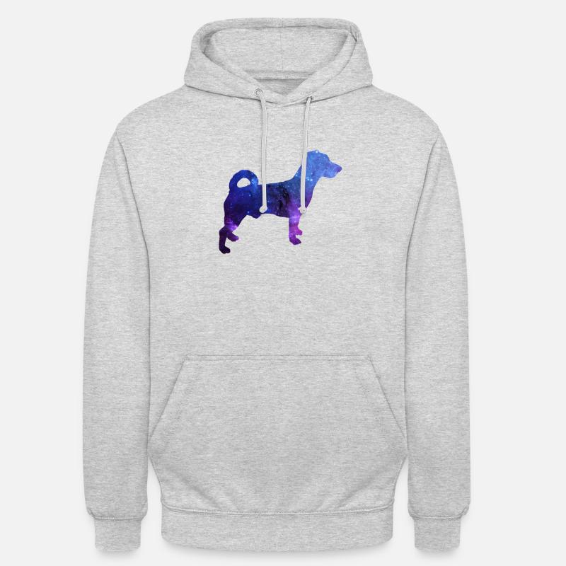 Jack Russel Galaxy Hund Geschenk - Unisex Hoodie - Hellgrau meliert
