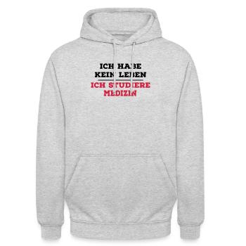 Medizin - Unisex Hoodie - Hellgrau meliert - Vorne - Alina (178cm) & Michal (187cm)