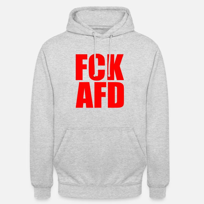 Fck afd - Sweat-shirt à capuche unisexe - gris clair chiné