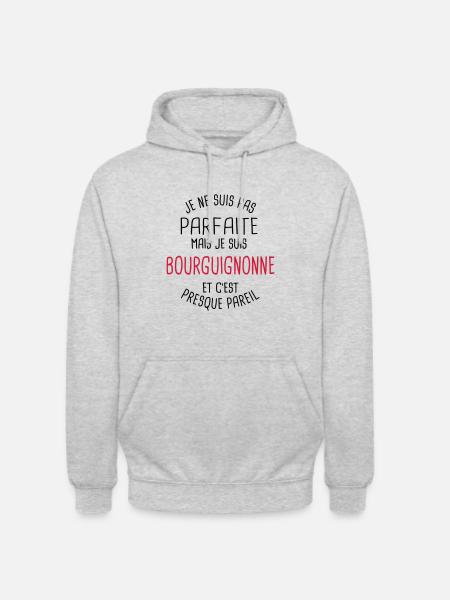 Pas parfaite mais bourguignonne - Sweat-shirt à capuche unisexe - gris clair chiné