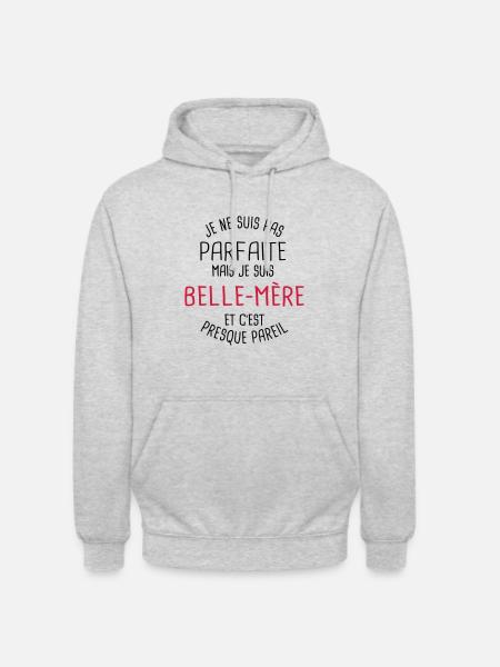 Pas parfaite mais belle mère - Sweat-shirt à capuche unisexe - gris clair chiné