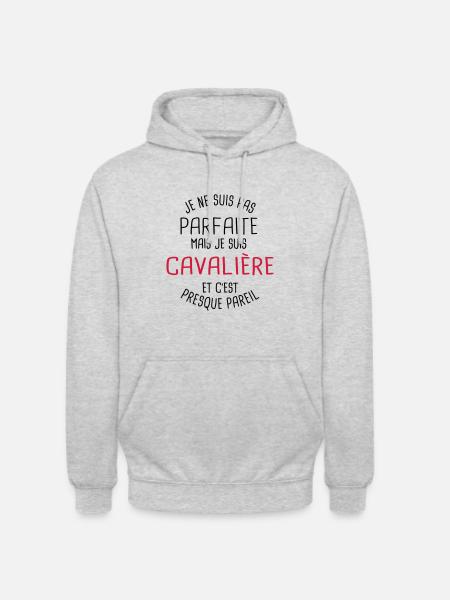 Pas parfaite mais cavalière - Sweat-shirt à capuche unisexe - gris clair chiné