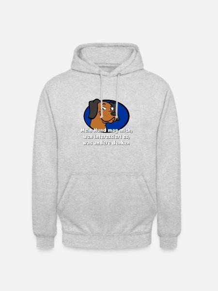 Mein Hund mag mich - Unisex Hoodie - Hellgrau meliert