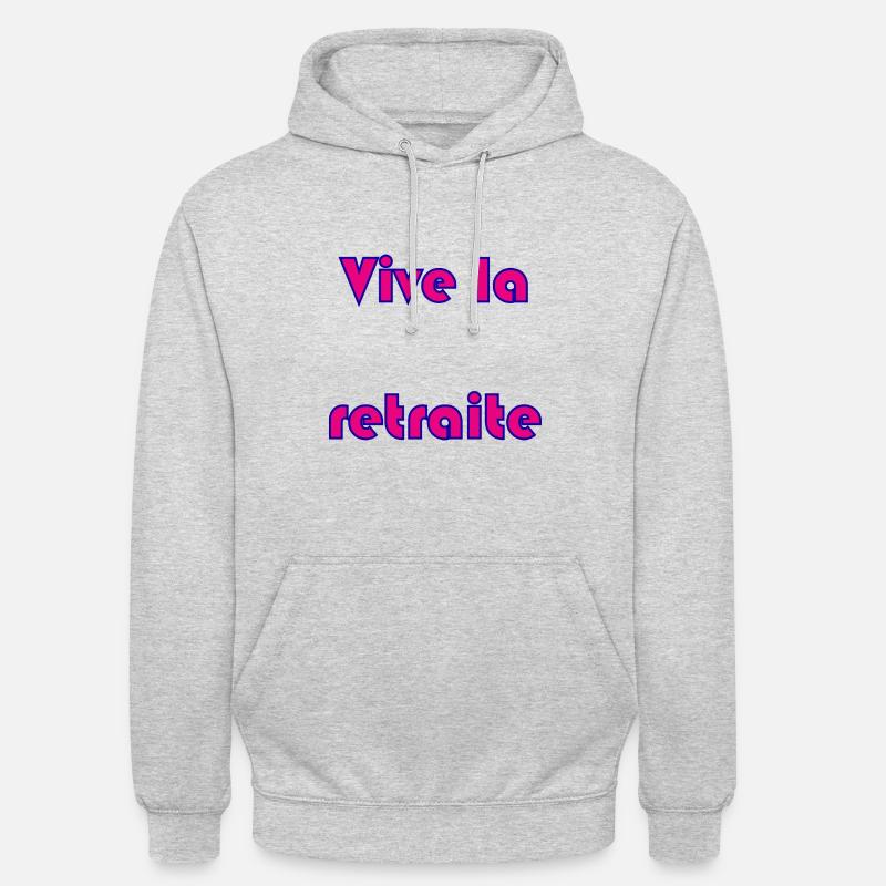 RETRAITE. RETRAITE. RETRAITEE. RETRAITE - Sweat-shirt à capuche unisexe - gris clair chiné