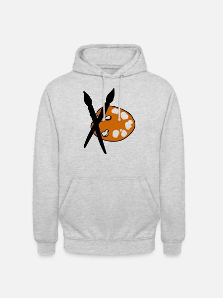 Artist - Painter - Brushes - Unisex Hoodie - light heather grey
