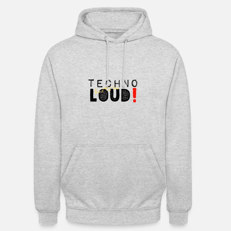 Techno has to be loud - Unisex Hoodie - Hellgrau meliert