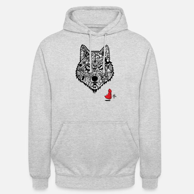 Rotkäppchens Wolf - Unisex Hoodie - Hellgrau meliert
