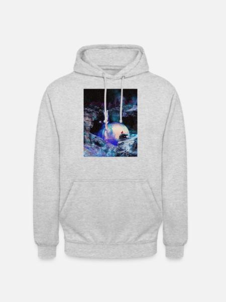 Space Cave With Waterfall - Unisex Hoodie - light heather grey