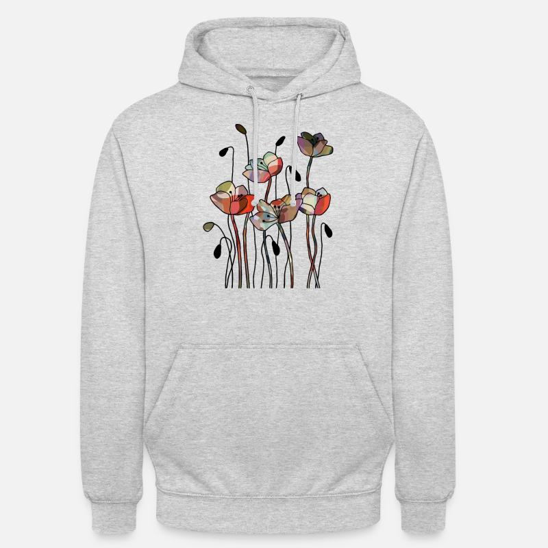 Fleurs - Sweat-shirt à capuche unisexe - gris clair chiné