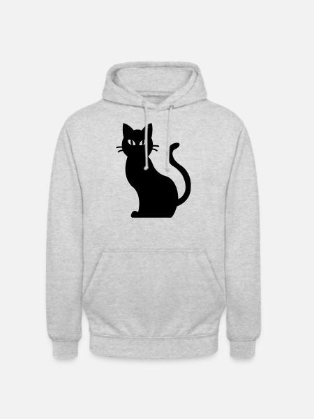 Katze - Unisex Hoodie - Hellgrau meliert