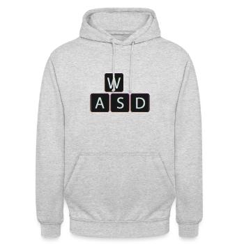 WASD - Unisex Hoodie - Hellgrau meliert - Vorne - Alina (178cm) & Michal (187cm)