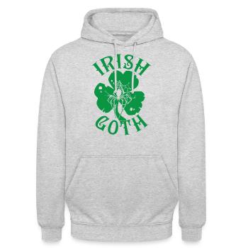Irish Goth St Patrick's Day - Sweat-shirt à capuche unisexe - gris clair chiné - Devant - Alina (178cm) & Michal (187cm)