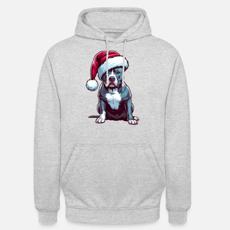 Pitbull Der Weihnachtsmann - Unisex Hoodie - Hellgrau meliert