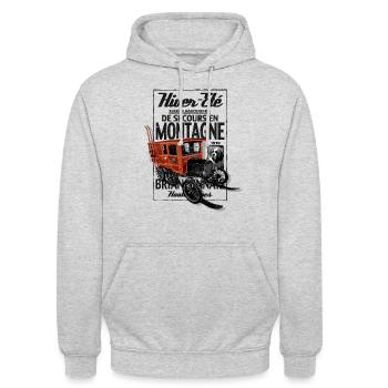 Secours montagne - Sweat-shirt à capuche unisexe - gris clair chiné - Devant - Alina (178cm) & Michal (187cm)