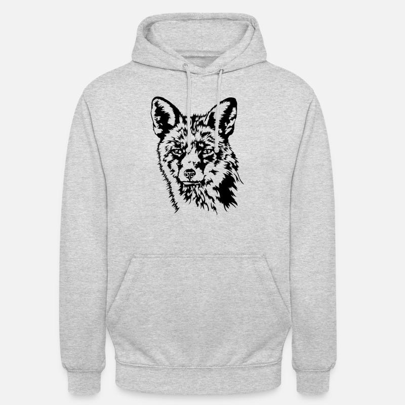 Fuchs Rotfuchs Wildtier Waldtier Wilsigns - Unisex Hoodie - Hellgrau meliert