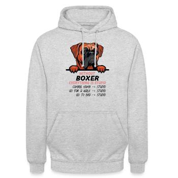 Ohne Boxer ist alles doof - Unisex Hoodie - Hellgrau meliert - Vorne - Alina (178cm) & Michal (187cm)
