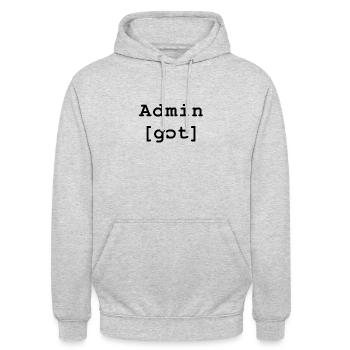Dieu admin - Sweat-shirt à capuche unisexe - gris clair chiné - Devant - Alina (178cm) & Michal (187cm)