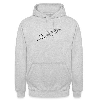 Avion en papier - Sweat-shirt à capuche unisexe - gris clair chiné - Devant - Alina (178cm) & Michal (187cm)
