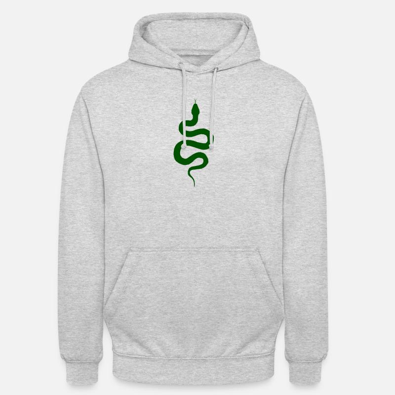 serpent vert - Sweat-shirt à capuche unisexe - gris clair chiné