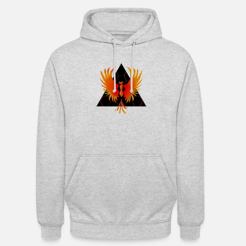 Roter Phönix - Unisex Hoodie - Hellgrau meliert