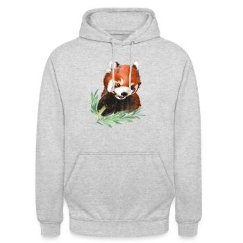 Binu - Fils de fortune - Sweat-shirt à capuche unisexe - gris clair chiné - Devant - Alina (178cm) & Michal (187cm)
