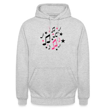 Noten - Musik - Unisex Hoodie - Hellgrau meliert - Vorne - Alina (178cm) & Michal (187cm)