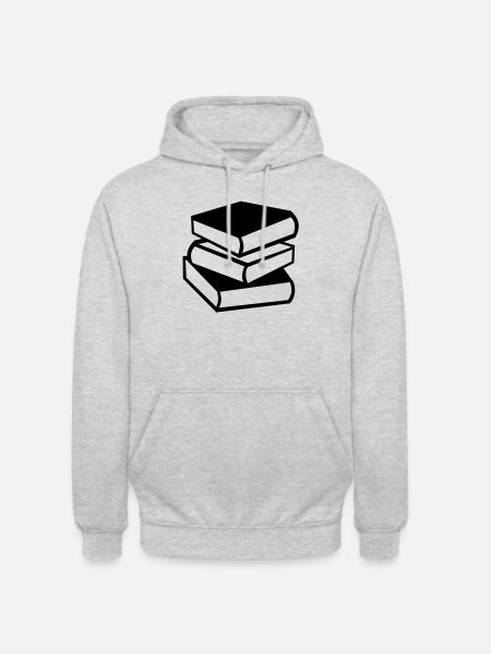 Bücher - Unisex Hoodie - Hellgrau meliert