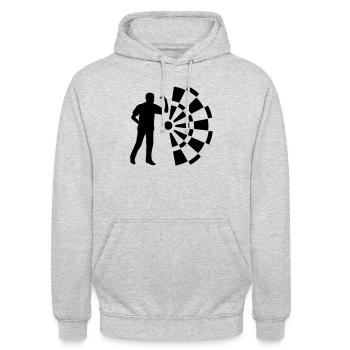 dart player - Sweat-shirt à capuche unisexe - gris clair chiné - Devant - Alina (178cm) & Michal (187cm)