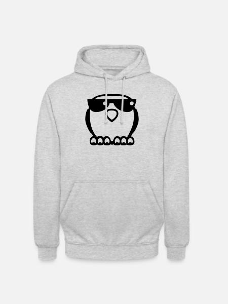Coole Eule - Unisex Hoodie - Hellgrau meliert