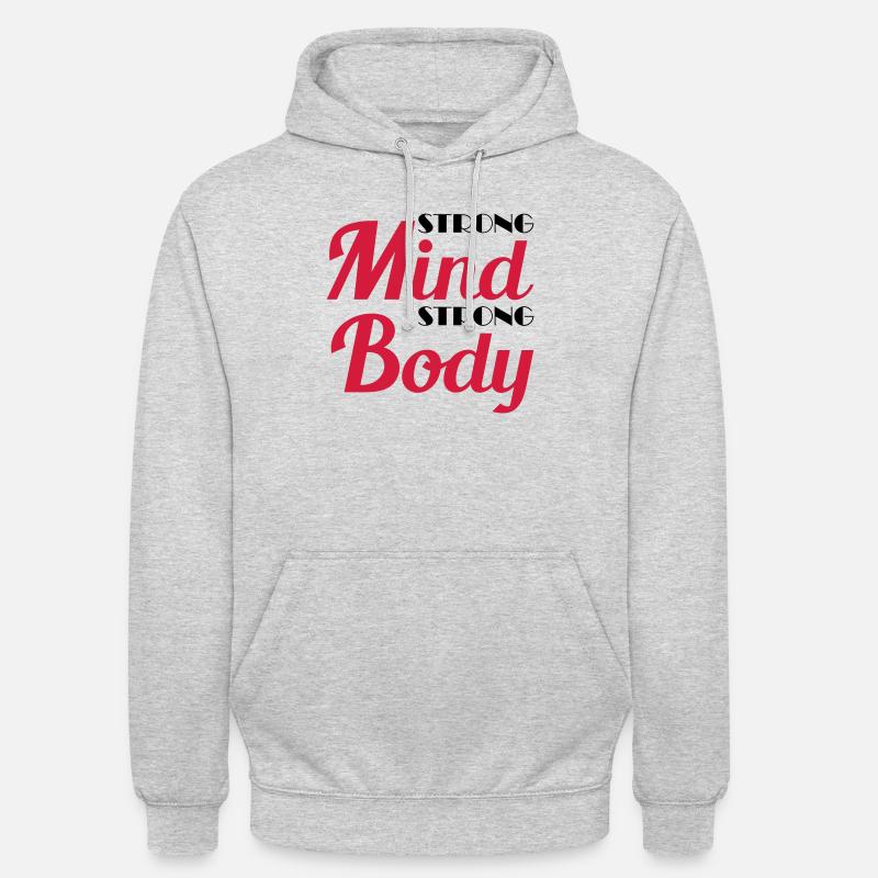 Strong mind, strong body - Sweat-shirt à capuche unisexe - gris clair chiné