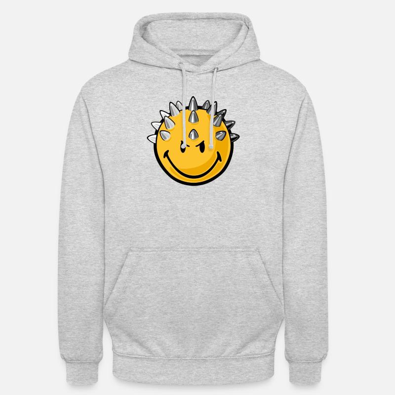 Smiley metallhead - Sweat-shirt à capuche unisexe - gris clair chiné