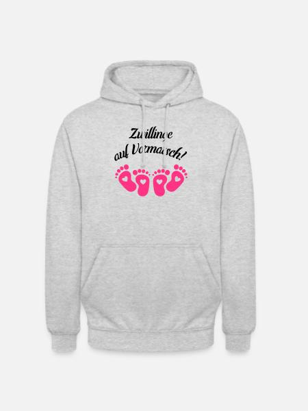 zwillinge auf vormarsch - Unisex Hoodie - Hellgrau meliert
