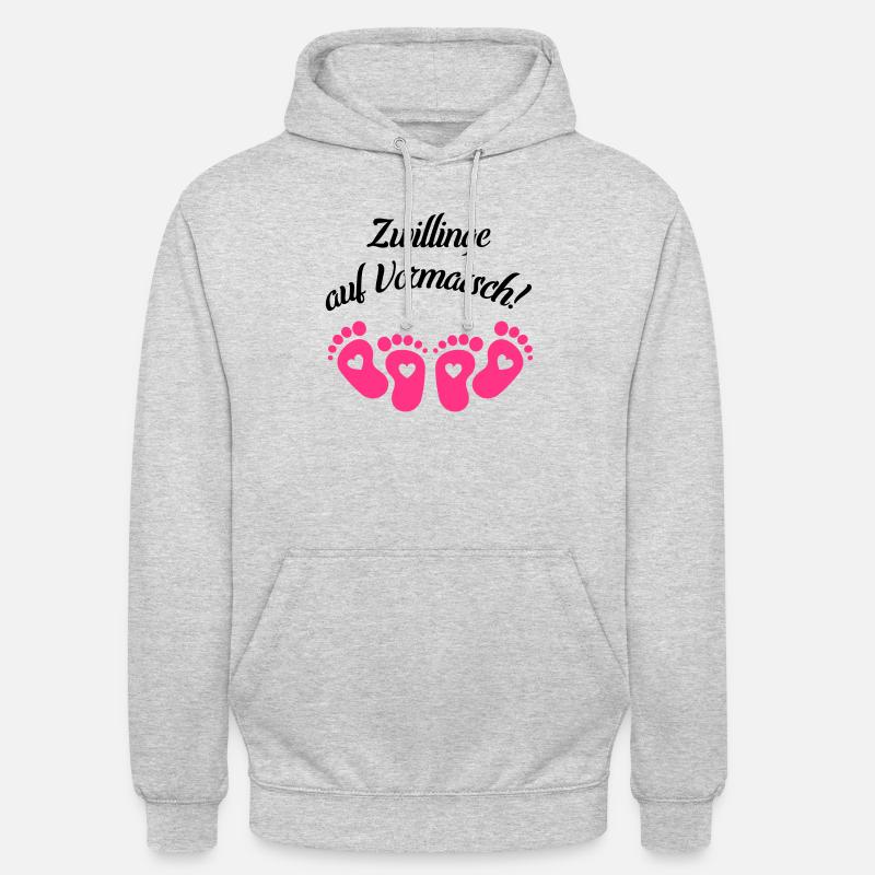 zwillinge auf vormarsch - Unisex Hoodie - Hellgrau meliert