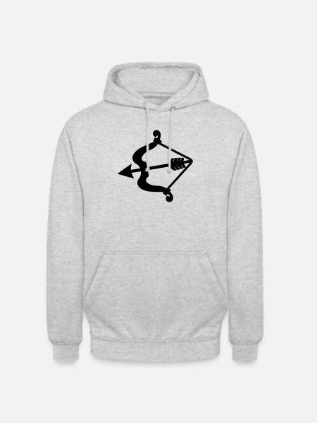 Cupidon arc et flèche. - Sweat-shirt à capuche unisexe - gris clair chiné