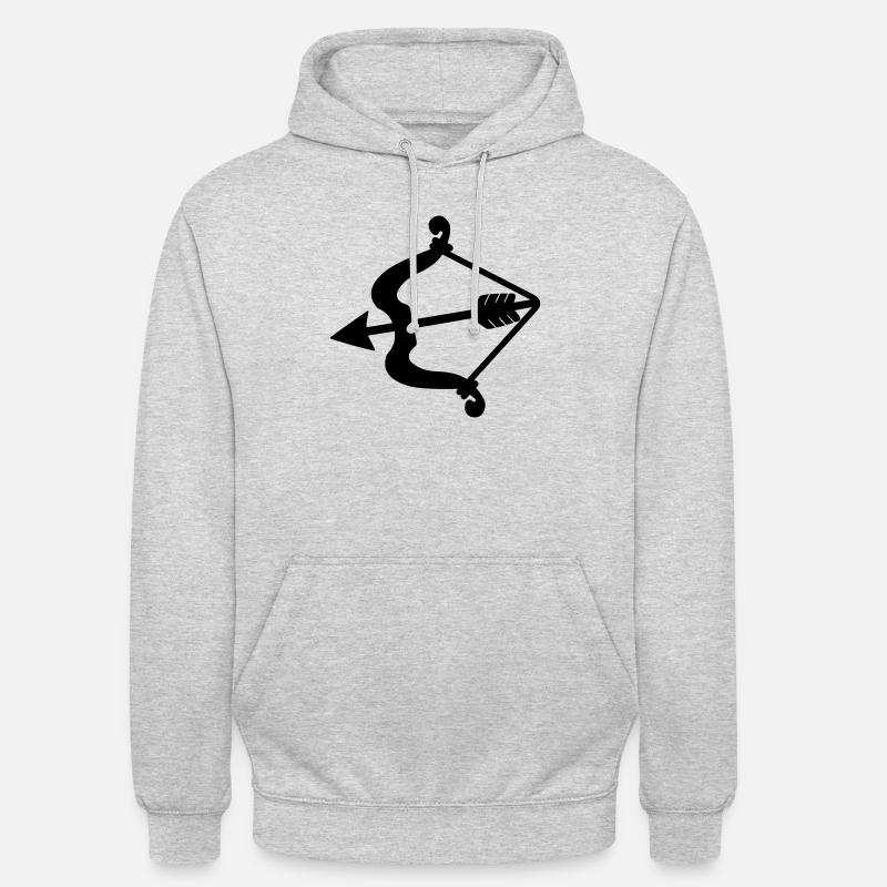 Cupidon arc et flèche. - Sweat-shirt à capuche unisexe - gris clair chiné