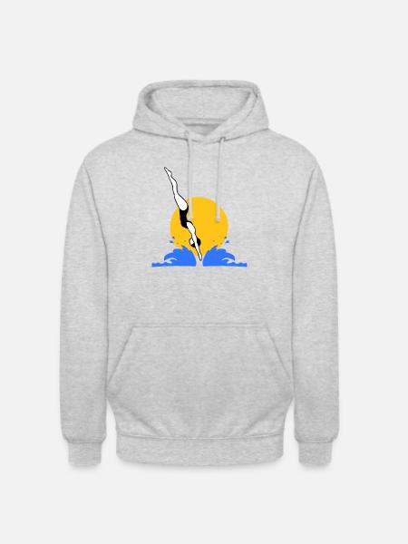 Sprung ins Wasser - Unisex Hoodie - Hellgrau meliert