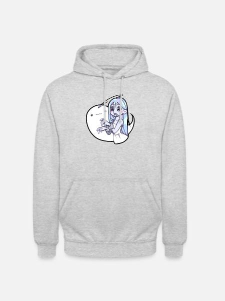 Geist Anime Mädchen - Unisex Hoodie - Hellgrau meliert