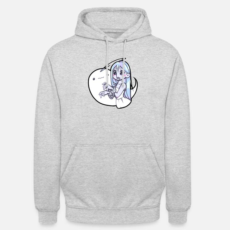 Geist Anime Mädchen - Unisex Hoodie - Hellgrau meliert