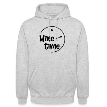 Wine time - Unisex Hoodie - Hellgrau meliert - Vorne - Alina (178cm) & Michal (187cm)